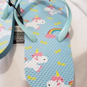 Unicorn Rainbow Girls Flip Flops